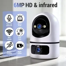 Camaras De Seguridad WIFI 6MP Inalambrica Para Casa Exterior Con Audio y Video