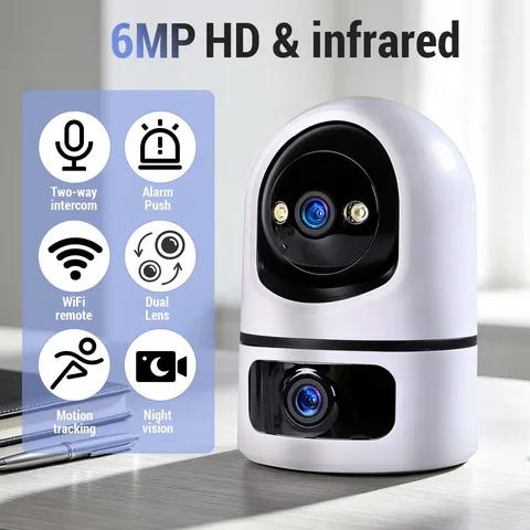 Camaras De Seguridad WIFI 6MP Inalambrica Para Casa Exterior Con Audio y Video