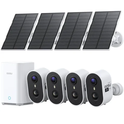 2K HD Wireless Solar Powered Outdoor Security Camera System Home Camera System