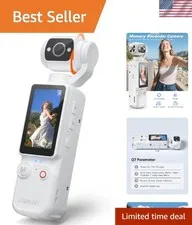 Lightweight Pocket Camera with Long Battery Life & Built-in Light for Vloggers
