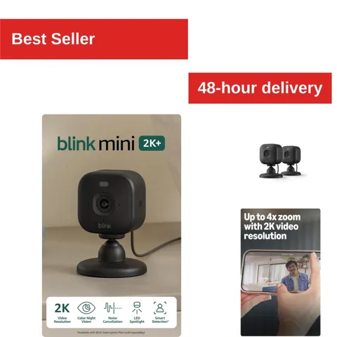 Blink Mini 2K+ Indoor Security Camera - 2 Cameras, Night Vision, Audio