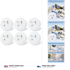 Geevon 6 Pack Water Leak Detectors, 100dB Water Sensor Alarms Flood Detector ...