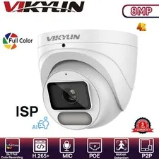 VIKYLIN ISP 4K 8MP POE Security IP Camera MIC F1.0 Color Night Vision WDR ONVIF