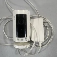 Ring Indoor Cam (1st Gen) HD Security Camera 5UM4E5 White & Power Supply & Cord