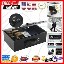 Fireproof Lock Box for Documents, Dual Combination and Key Lock Security with...