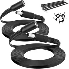 12V DC Extension Cable 30Ft 2Pack,Flat 5.5Mm X 2.1Mm 22 AWG Power Supply Extende