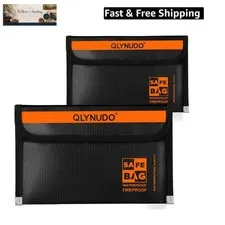 Portable Fireproof Money Envelopes for Cash and Document 8x5", Inside/Externa...