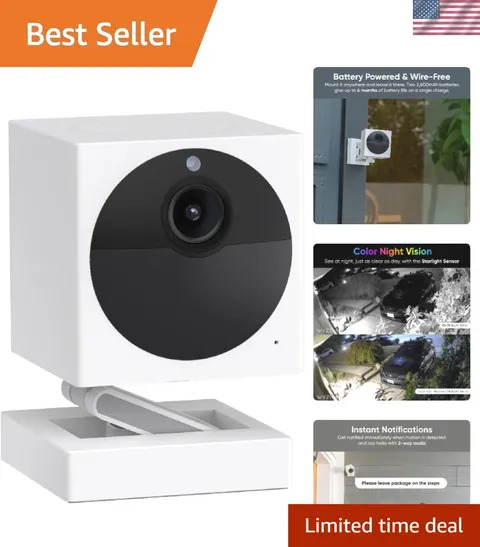 Weatherproof Outdoor Security Camera - Color Night Vision, Battery Life 6