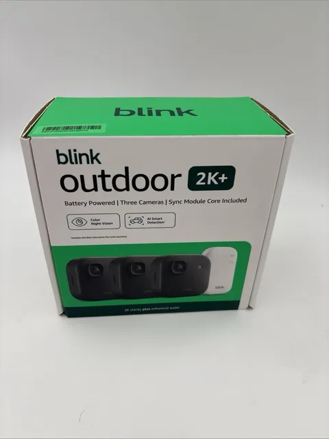 Blink Outdoor 2K+ Wireless Security Night Vision 3 Camera's Audio In Out Door