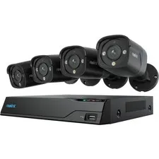 Reolink Advantage 4K UHD 8-CH PoE Security System 2TB NVR 4 Black Cameras NEW