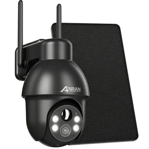 5MP Wireless Security Camera Battery Solar Powered WiFi Pan Tilt 2 Way Audio PIR