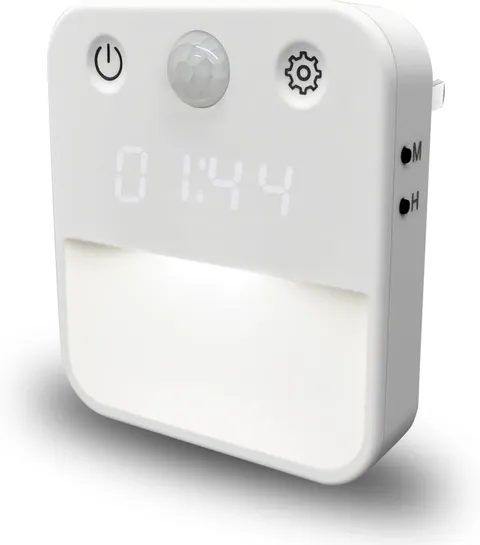 Compact Motion Sensor Indoor Light – Adjustable Colors & Clock for Modern Homes