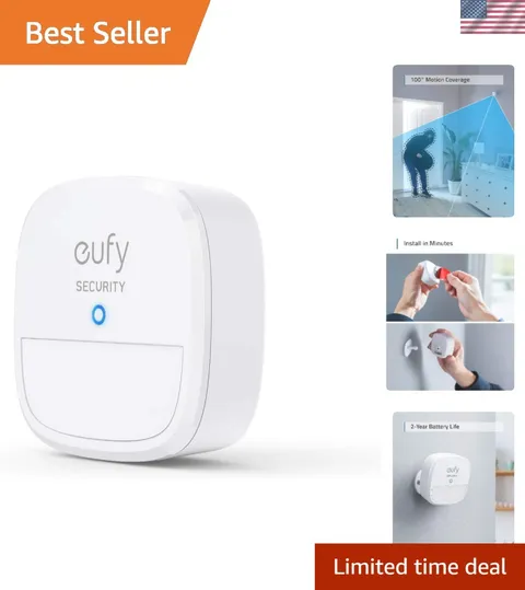 Motion Sensor, Home Alarm System, 100° Coverage, 30 ft Detection Range, 2- Ba...