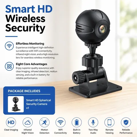 Mini Surveillance Camera Motion Alert Night Vision Fits Indoor Outdoor Use Small