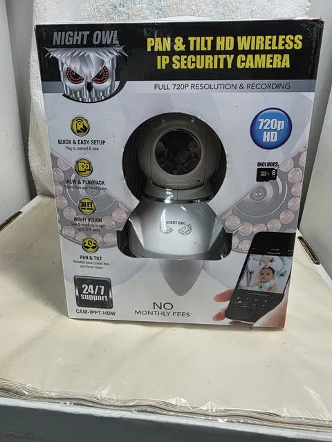 New! Nightowl 720p HD Pan+ Tilt Wireless Security Camera ( Open Box)