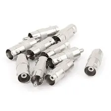 10 Pcs BNC Female to RCA Male Video Connector Adapter for CCTV Security Camera