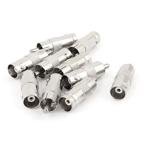 10 Pcs BNC Female to RCA Male Video Connector Adapter for CCTV Security Camera