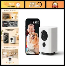 Wireless Indoor Camera - Battery Powered Pet/Dog Monitor, 360° Pan/Tilt, 2K Vide
