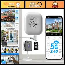 2K Indoor Security Camera with 32GB Card, WiFi, AI Night Vision, Motion Detectio