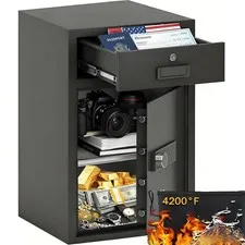 5.1 Cuft Money Safe for Home Drawer Safe Box with Mechanical Lock for Daily C...