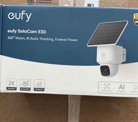 Eufy SoloCam E30 2K Security Camera Wireless Solar Cam 360° Pan AI Tracking