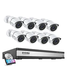 ZOSI 16CH Lite DVR 5MP 1080p Security CCTV Motion Detection Camera System 2TB