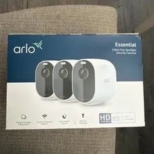 Arlo Essential Spotlight Indoor Outdoor 1080p HD Wireless Camera - Pack of 3
