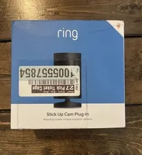 Ring Stick Up Cam Plug-in Wired Indoor/Outdoor Camera Black NEW