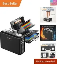 Fireproof Document Box, Ultra Hard Case All-Around Fireproof Box with TSA Loc...
