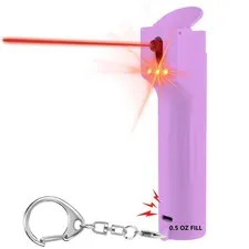 3-in-1 Personal Alarm with Pepper Spray, 130dB Siren, Red Strobe Lights, Repl...