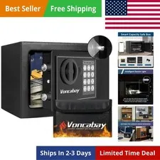 Money Safe Box for Home with Sensor Light & Fireproof Money Bag - 0.23 Cubic ...