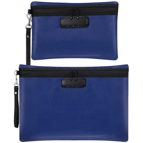 Fireproof Safe Money Document Bag with Lock 2 Pcs Notary Journal Waterproof B...