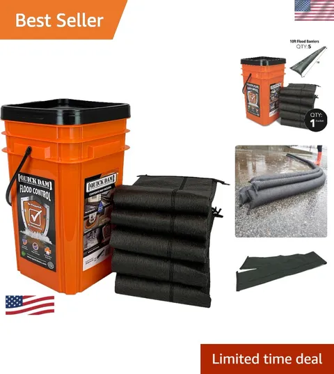 Grab & Go Flood Kit includes 5- 10ft Flood Barriers in Bucket