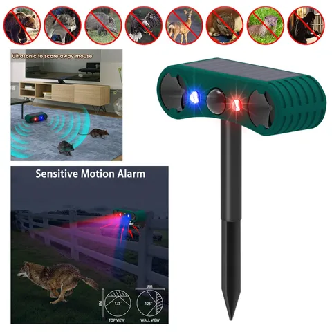 Solar Wireless Motion Sensor Alarm 13 Sound Detector 130db Loud Noise Outdoor US