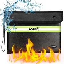 Upgraded Fireproof Money Bag, 10 Layers of Heat Insulated Materials, 6500F Fi...