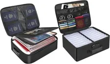 Fireproof Document Bag Storage Box with Lock 14.2x10.6x4" Water Resistant Safe