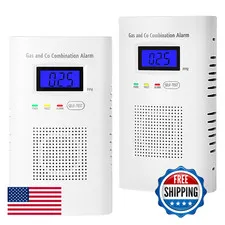 Awatin 2 Packs Combination Gas Carbon Monoxide Detector Plug In Carbon Monoxide
