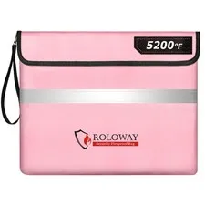 Fireproof Document Bag 14 x 11 inch with 5200 Upgraded Aluminum Foil Layer, for