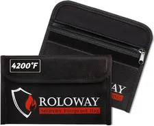 Small Fireproof Bag (5 X 8 Inches), Non-Itchy Fireproof Money Bag for Cash, Valu