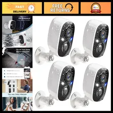 4 Pack Wireless Security Cameras System - 2K Video, Motion Detection, Color Nigh