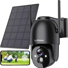 SEEVISION Solar Battery Powered WIFI Security Camera System 355 DEGREE Outdoor