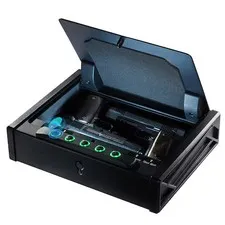 SOULYI SSZ01FB Pistol Safe, Biometric Lock, 14 lbs, .5 cu ft, Up to 4 Pistols