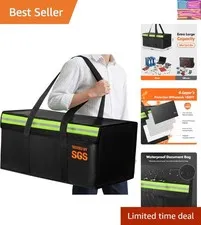 Large s 24x12x12in, Fireproof Document Box for Cash, Photo Albums, Valuables,...