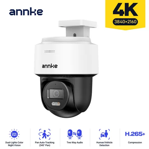 ANNKE 4K 8MP PoE IP Security Camera PT Outdoor Color Night Vision Two Way Audio