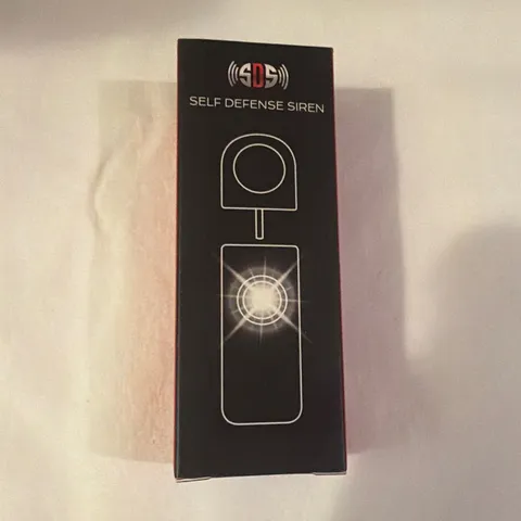SDS Personal Attack Alarm 130 dB Siren with LED Flash Light, Black/Red