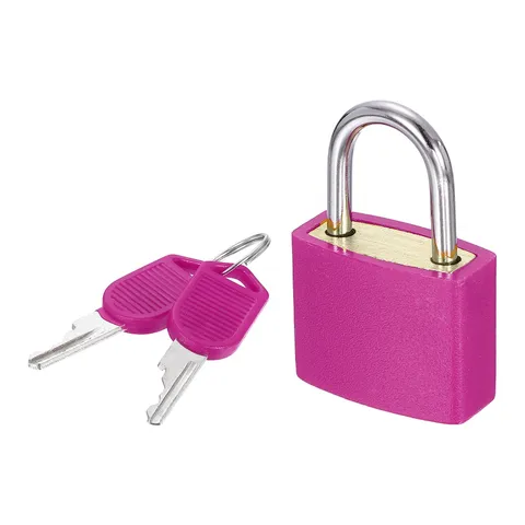 Padlock with Keys Shackle Waterproof Keyed Locks Rose Red
