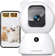 2.5K Pet Camera Indoor 4MP WiFi Security Monitor Pan Tilt Two Way Audio Dog Cat