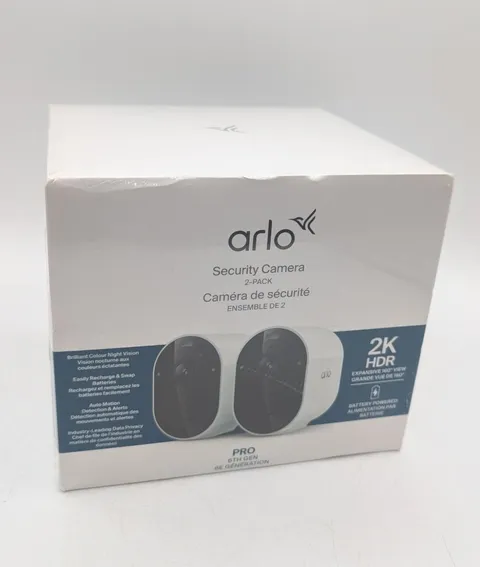 Arlo Pro 6th Gen 2K HDR Wireless Security Camera 2-Pack White