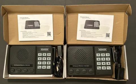 2 Pack - 10-Channel 3 Digital Codes Wireless Intercom System for Home FTAN40A