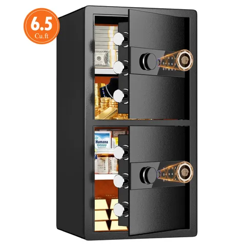 6.5 Cub Heavy Duty Home Safe Box with Hidden Knob & Dual Alarm System